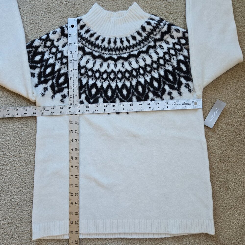 NWT Chico's Tinsel Sparkle Fair Isle Sweater - Picture 4 of 10